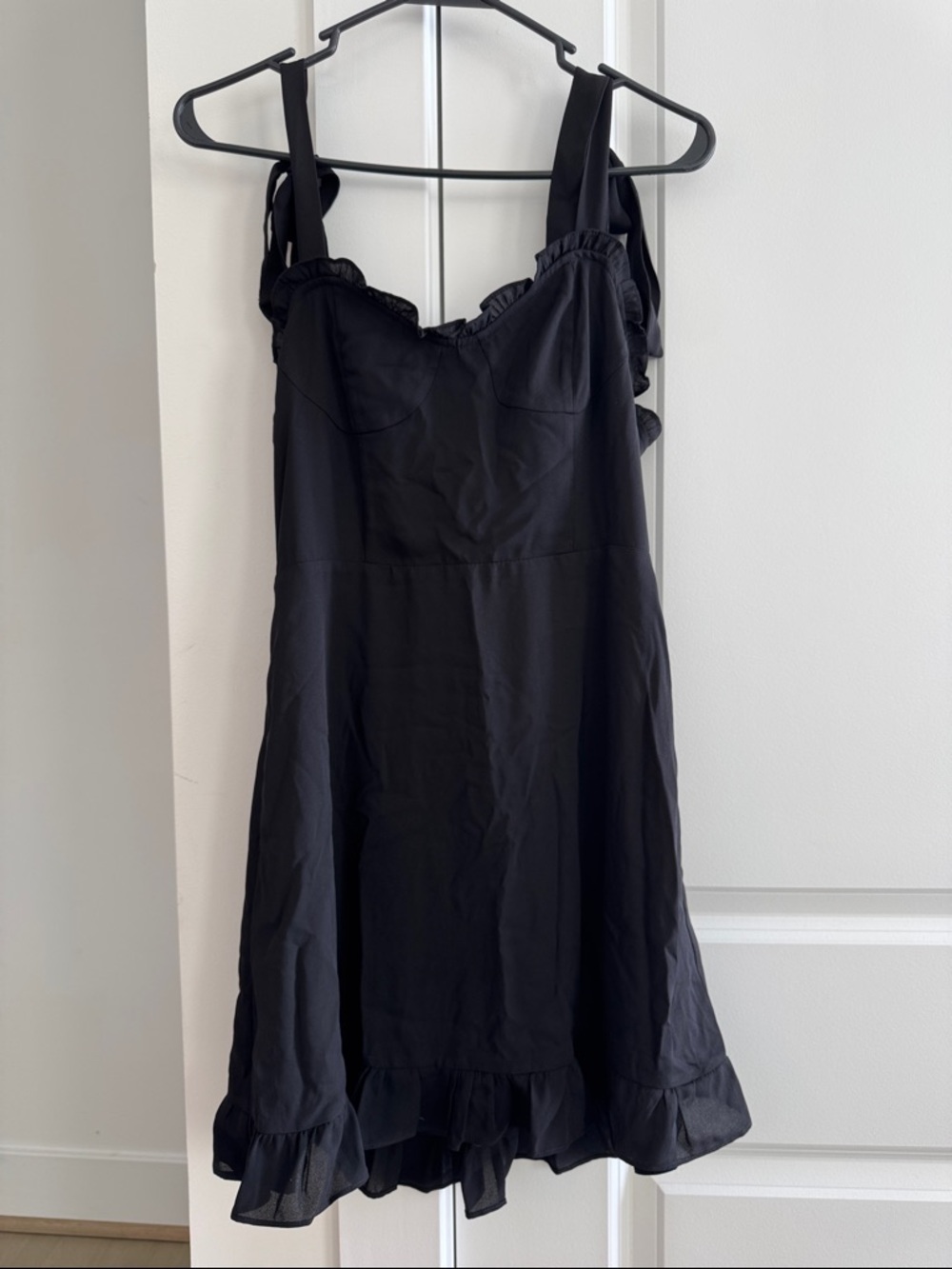 Forever 21 Black Ruffle-Hem Mini Dress